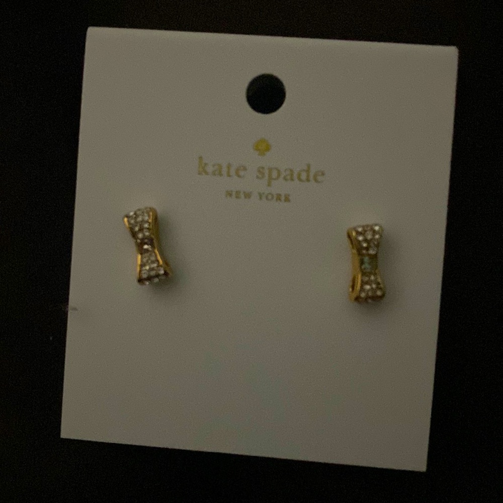 Kate Spade small gold bow earrings.
